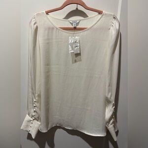 Express Women's Ivory Button-Cuff Blouse New With Tags Size Medium.